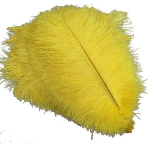 10Pcs/Lot Yellow Ostrich Feathers for Jewelry Making 15-70cm/6-28" Ostrich Feather Decor Feather Decoration DIY Plume Decoration