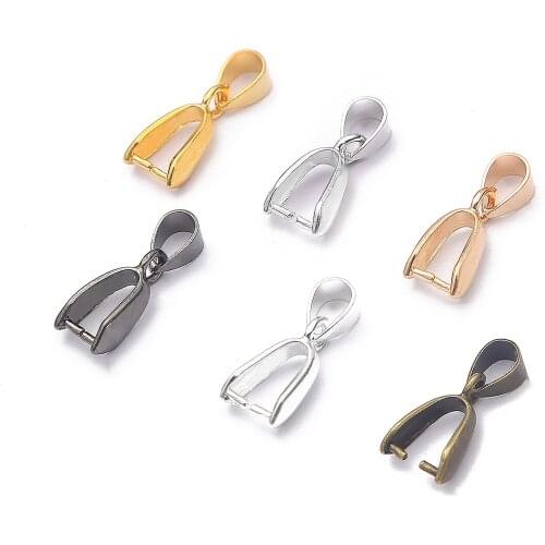 10Pcs Copper Charm Bail Beads Melon Seeds Buckle Pendants Clasp Clips For DIY Connector Necklace Jewelry Making Supplie Findings