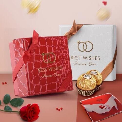 100pcs lot Elegant Paper Anniversry Birthday Party favor holders Bridal shower Chocolate package Wedding Candy boxes