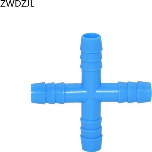 8mm cross Connector 3/8 4-way barb connector animal rabbit drinking fountains adapter 250pcs