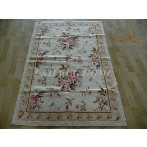 Free Shipping 4'x6' Needlepoint Rugs, Handmade carpet 100% New Zealand Wool