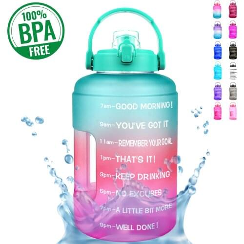 QuiFit 2.5L 3.78L Wide Mouth Mobile Holder Gallon Water Bottles Flik-Flop BPA Free Sport Fitness Tourism GYM Travel Outdoor Jugs