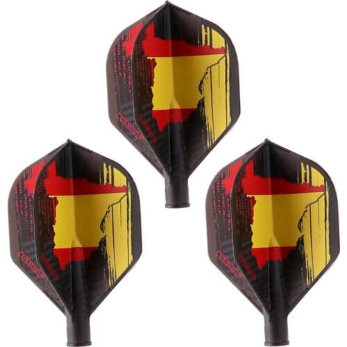 CUESOUL TERO AK4 Dart Flights Standard Shape Spanish Flag Design,Set of 3 pcs