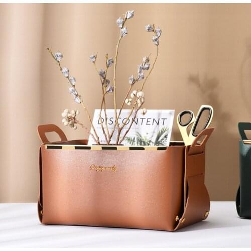 Cutelife Nordic Folding Leather Storage Basket Home Decoration Kitchen Fruit Picnic Flower Basket Organizer Cosmetics Toy Basket