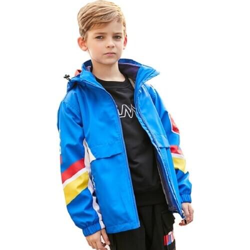 Kids Clothes Windproof Thicken Boys Jacket Children Outerwear Warm Two-in-one Autumn and winter thickened plus velvet Coat