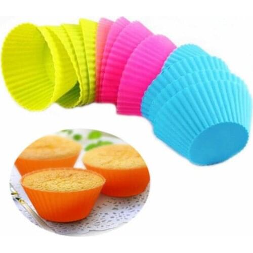 6/12/24Pcs Muffin Molds Silicone Muffin Molds Cupcake Dessert Baking Pans Liners Cups Tool Bakeware Cake Tools