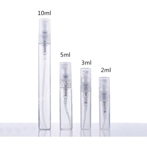 Hot sale 1000PCS/Lot 2ml 3ml 5ml 10ml Small Clear Empty Plastic Perfume Spray Bottles, Perfume Sample Vials Wholesale