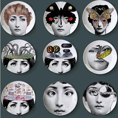 Milan Style Ceramic Wall Plate Decorative Plaque Decoration Restaurant Bar Home Decor Porcelain Plate Luxury Plate