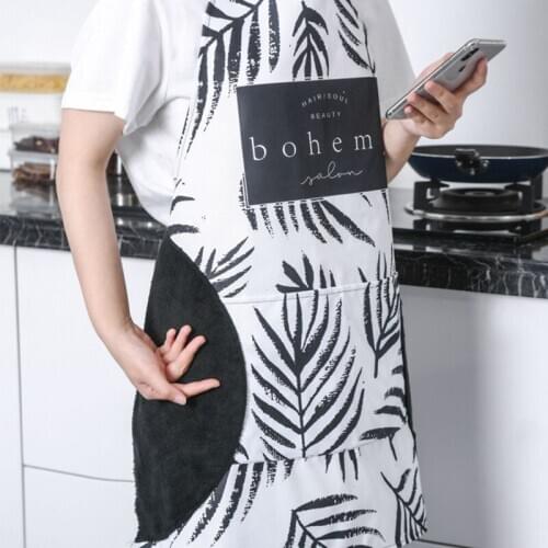 Water-proof Adjustable Anti-oil Hand Cooking Kitchen Apron Fashion Adult Female Waist Aprons For Woman Mandol Cocina Cactus