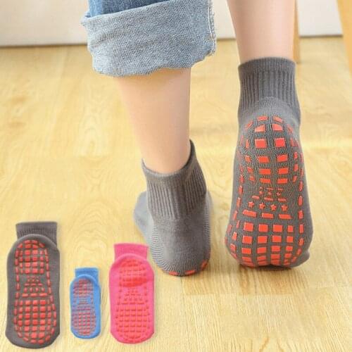3 Pairs Pack Trampoline Socks For Adult & Child Home Sport Socks Cotton Anti-slip Breathable Floor Socks Yoga Socks Foot Massage