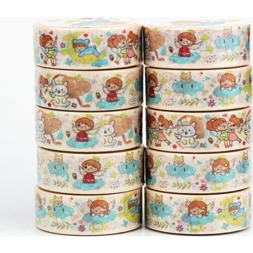 NEW 10pcs/Lot Decorative Kawaii Girls Moon Japanese Washi Tapes for Bullet Journal Adhesive Masking Tape Cute Stationery