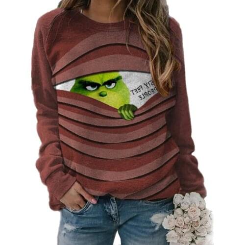 2020 New Autumn And Winter Womens Funny Printed Sweater Long Sleeve T-shirt Patchwork Regular Cn(origin) Petal Sleeve