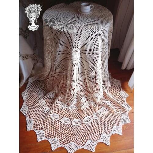 June [new] exports to Europe and America on the new hand-crochet big beige drape / round tablecloths / decorative towel