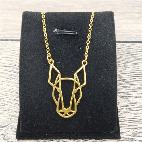 New Origami Bull Terrier Necklace Trendy Style Bull Terrier Pendant Necklace Women Fashion Pet Dog Jewellery