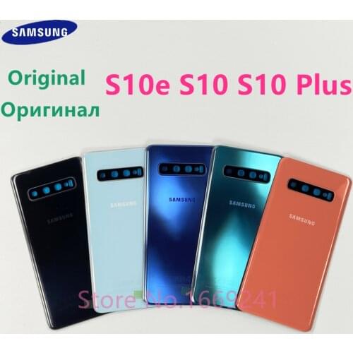 Original Optimal Back Glass Replace For Samsung Galaxy S10 G973F S10 Plus G975F S10E G970F Battery Cover Rear Door Housing Case