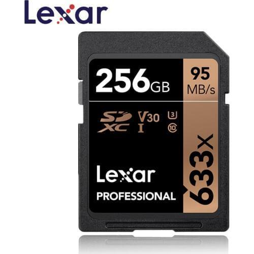 Original Lexar SD card 633X Carte SD 32 GB 64 GB 95MB/S 256GB SDXC U3 Camera SLR Single SD Kaart For Camera Memory Card Class 10