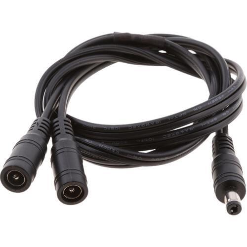 DC Power 1 Female to 2 Male Splitter 2.1*5.5mm 12V Pigtail Cable Plug Wire For CCTV