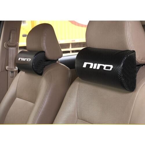 Carbon Fiber Texture PU Leather Car Neck Pillow For Kia Niro