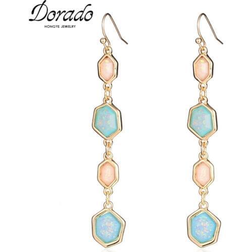 Resin Pendant Long Drop Earrings For Women New Alloy Female Dangle Hanging Earring Fashion Ear Jewelry Brincos 2020