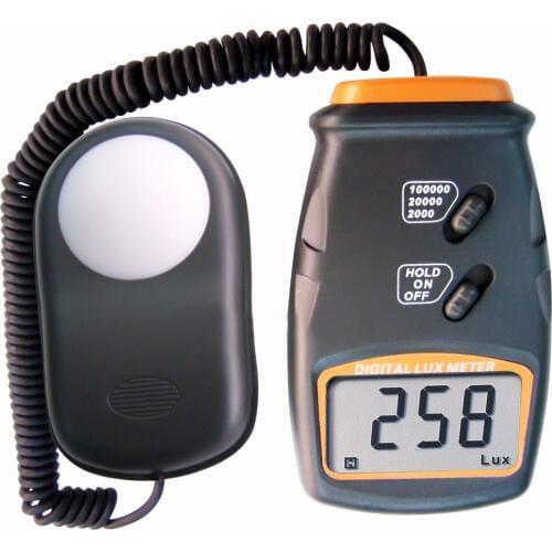 Portable Digital Illuminance 3 Ranges Light meter 100,000 Lux LCD Lab Photo with Auto-Range and Auto Zero-Adjustment