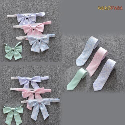 Sweet Plaid Bow Tie Cute Japanese School Girls JK Uniform Student Bowknot Light-color Necktie Cosplay 3 Types 4 Colors