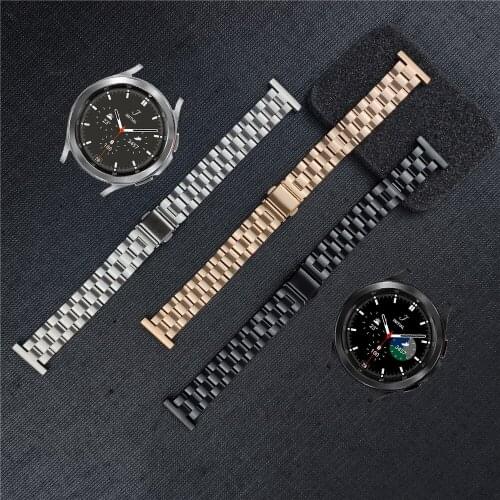 20/22mm strap for Samsung Galaxy Watch 4 Classic Band 46mm 42mm/Galaxy Watch 4 44mm 40mm bracelet slim Stainless Steel bands