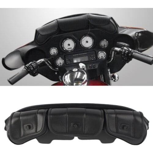 3 Pocket Motorcycle Windshield Fairing Pouch Bag for Harley Touring Electra Glide 1996-2013