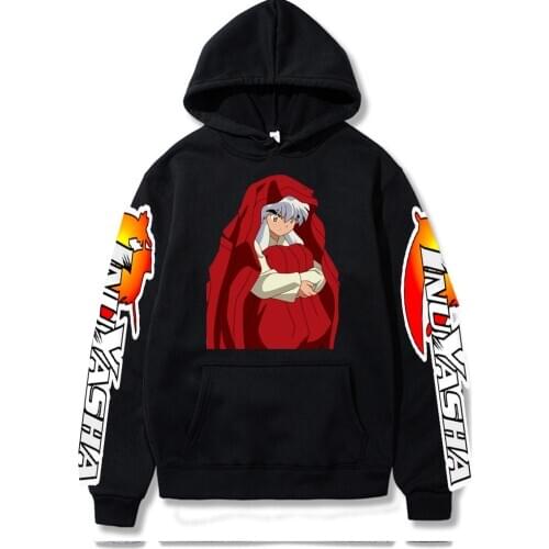 Inuyasha Women Sweetshirts Hiphop Cool Hoodies Oversized Yashahime Print Sweatshirts Hooded