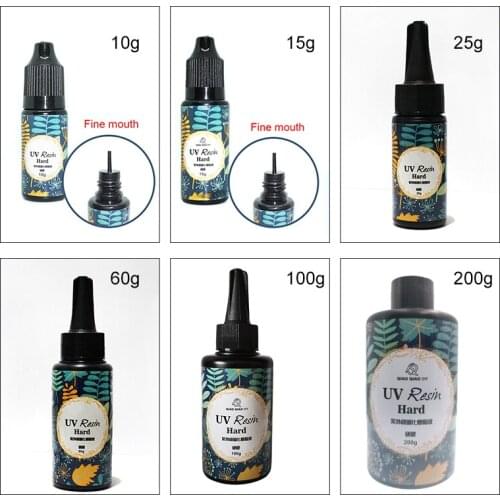 UV Ultraviolet Resin Gel Curing Quick-drying Non-toxic Transparent Sunlight Activated Hard Resin Adhesives Jewelry Making Glue