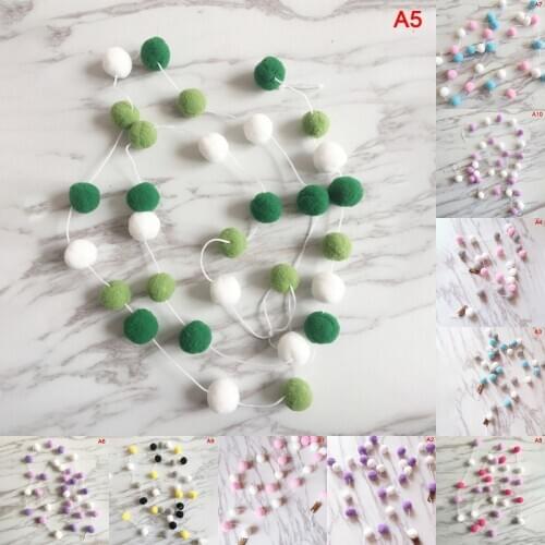 Felt Ball String Ornament Girls Room Decor Hair Ball Hanging Pendant For Nursery Decor Garland Pom Nordic Style Kids Decoration