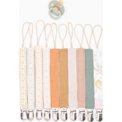 Cotton Linen Pacifier Clips Chain Dummy Clip Pacifier Holder Nipple Soother Chain For Infant Baby Feeding #905