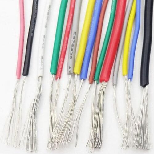 UL3135 Green Flexible Silicone Wire Cable 30 28 26 24 22 20 18 16 14 12 10AWG Hook-Up Wire Tinned Copper 200℃ 600V