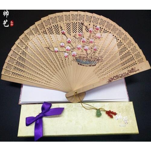 10piece/lot Fragrant wood fan Gifts with Chinese characteristics Party holiday gifts Folk crafts
