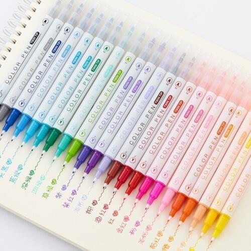 12/24 pcs Fine Line Drawing Pen For Manga Cartoon Advertising Design Water Color Gel Pens Stationery Office School Supplies