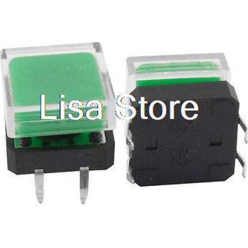 12x12x9mm PCB Momentary Tact Push Button Switch 4Pin DIP Through Hole w Cap