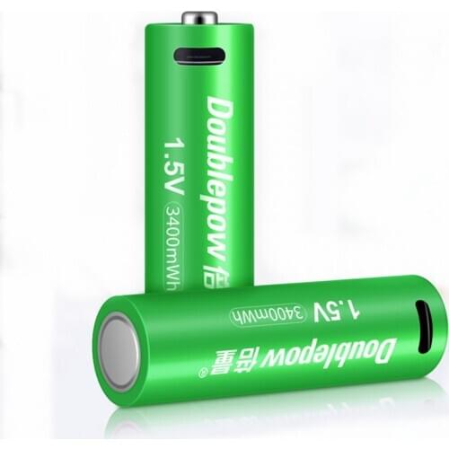 2pcs/lot Original 1.5V AA rechargeable battery 3400mWh USB rechargeable lithium battery fast charging via Micro USB cable
