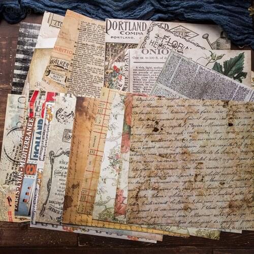 20Pcs/lot 20x20cm Retro Word Printed Scrapbooking Paper Vellum Paper Card Making Diy Journal Project