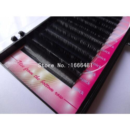5trays/lot Ellipse Flat Eyelash Extensions Soft Thin Tip Flat Roots Free Shipping