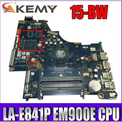 AKemy Laptop motherboard For HP Pavillion 15-BW Core EM900E Mainboard LA-E841P L32395-601 DDR4