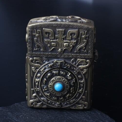 Zorro Retro Bronze Scorpion Nine Palaces Eight Trigrams Four Images New Kerosene Lighter Of Old Style