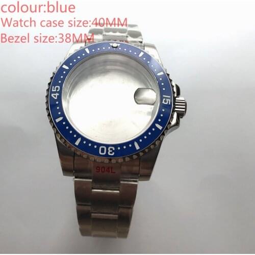 Suitable for NH35 / NH36 Mingzhu2813 Miyota stainless steel self-winding 40 mm blue case with sapphire glass rotating bezel