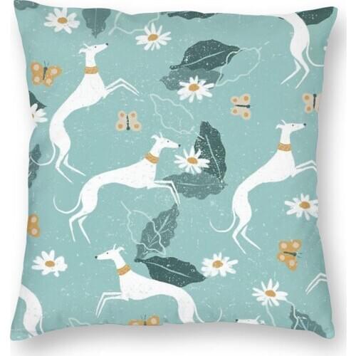 Greyhound Butterfly Pillow Cover Home Decorative Sihthound Animal Cushions Throw Pillow for Home Polyester Double-sided Printing