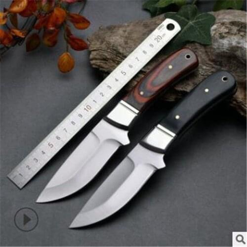 Color wood portable gift straight knife cutter field Mini multifunctional high hardness folding knife