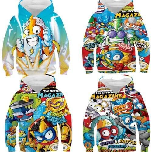 Children Superzings Series 4 Hoodies Boys Girls Cotton Outerwear Sweatshirt Game Super Zings Pullover Gift Sportswear Tops 2-14Y