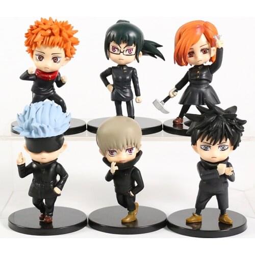 Jujutsu Kaisen Gojo Satoru Itadori Yuji Fushiguro Megumi Kugisaki Nobara Inumaki Toge PVC Figures Toys Desktop Dolls 6pcs/set