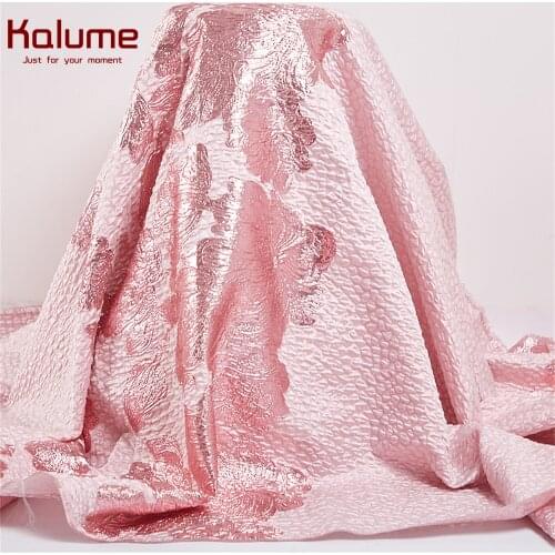 Kalume 2021 Lastest Brocade Lace Gilding Tissue 5 Yards African Nigerian French Tulle Jacquard Lace Fabric For Diy Dress F2504