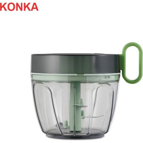 KONKA Kitchen Pulling Manual Food Rope Processor Shredder Vegetable Meat Garlic Onion Chopper Slicer Household Hand Mincer Tool