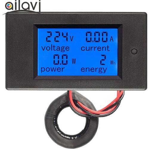 Liquid crystal multifunctional electric energy meter 110V220V AC current voltage power energy consumption and power monitor 1