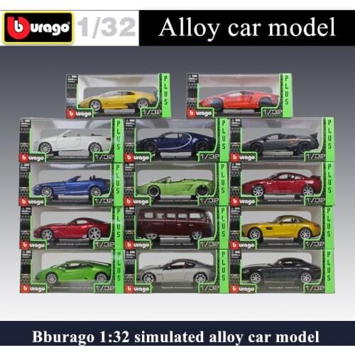 Bburago 1:32 25 styles simulation alloy car model plexiglass dustproof display base package Collecting gifts