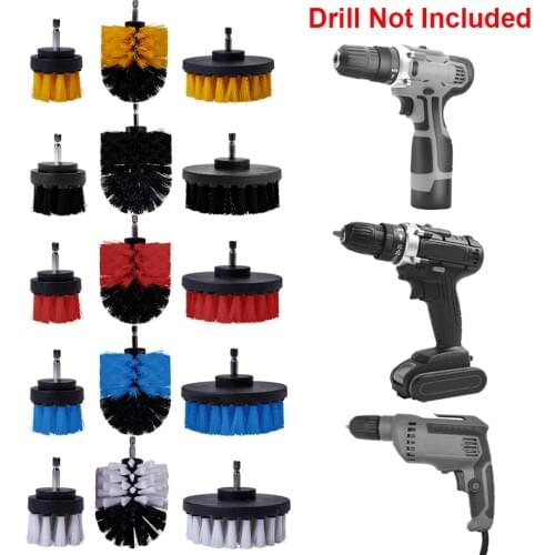 3/1Pc Power Scrubber Drill Brushes For Car Toilet Electric Drill Brush Set For Shower Tile and Grout Cordless Drill Attachment